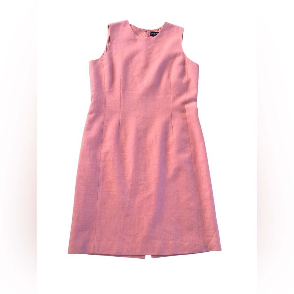 Ann Taylor Pink Sleeveless Midi Sheath Dress
